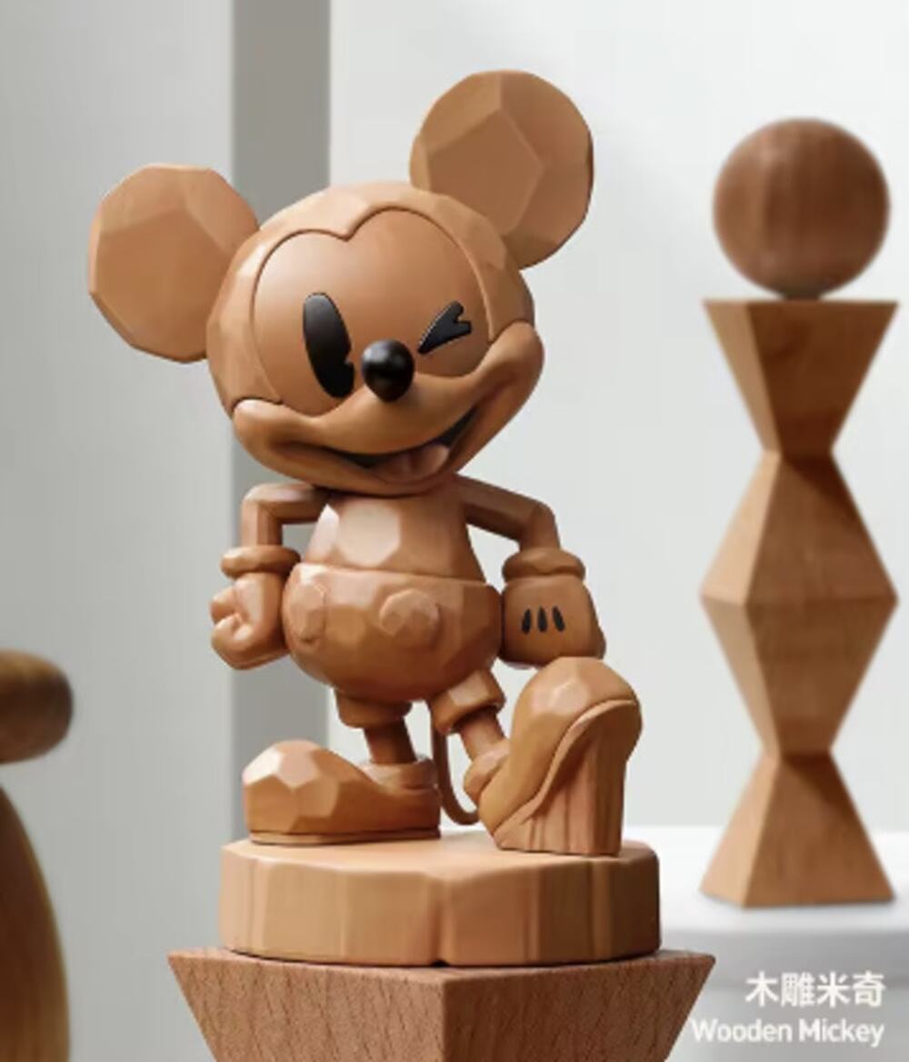 Pop Mart x Disney, Boundless Creativity, Wooden Mickey Collectible Figure, New